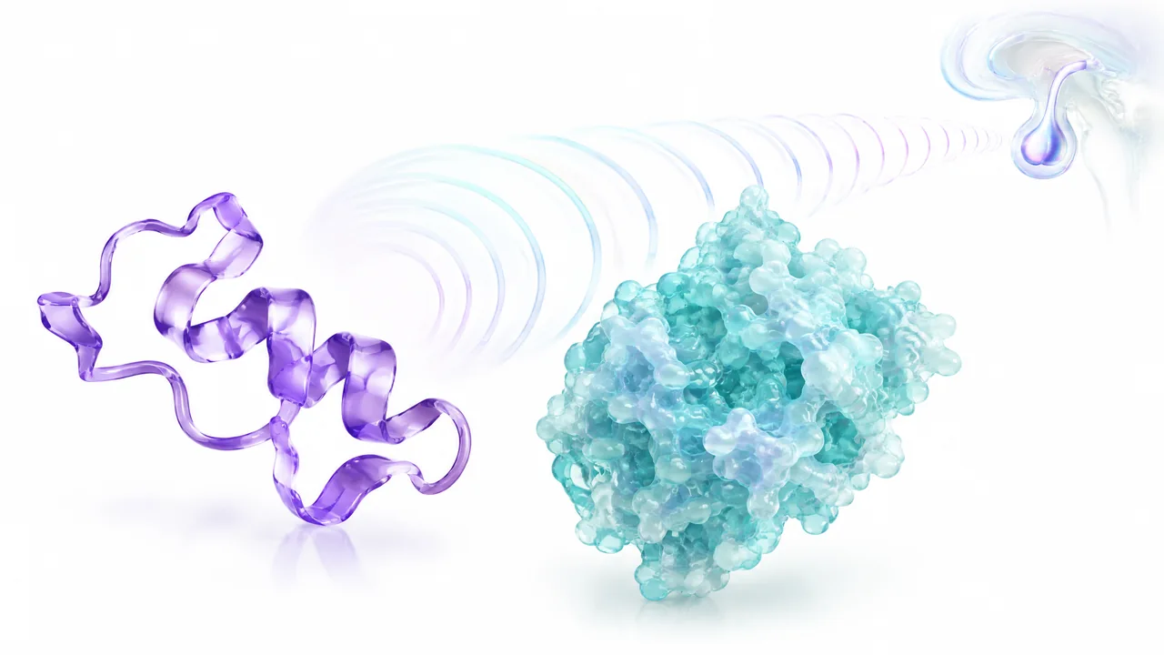 Original conceptual science illustration for CJC-1295 No DAC; the adjoining labelled figure separates established biology from observed and unverified findings.
