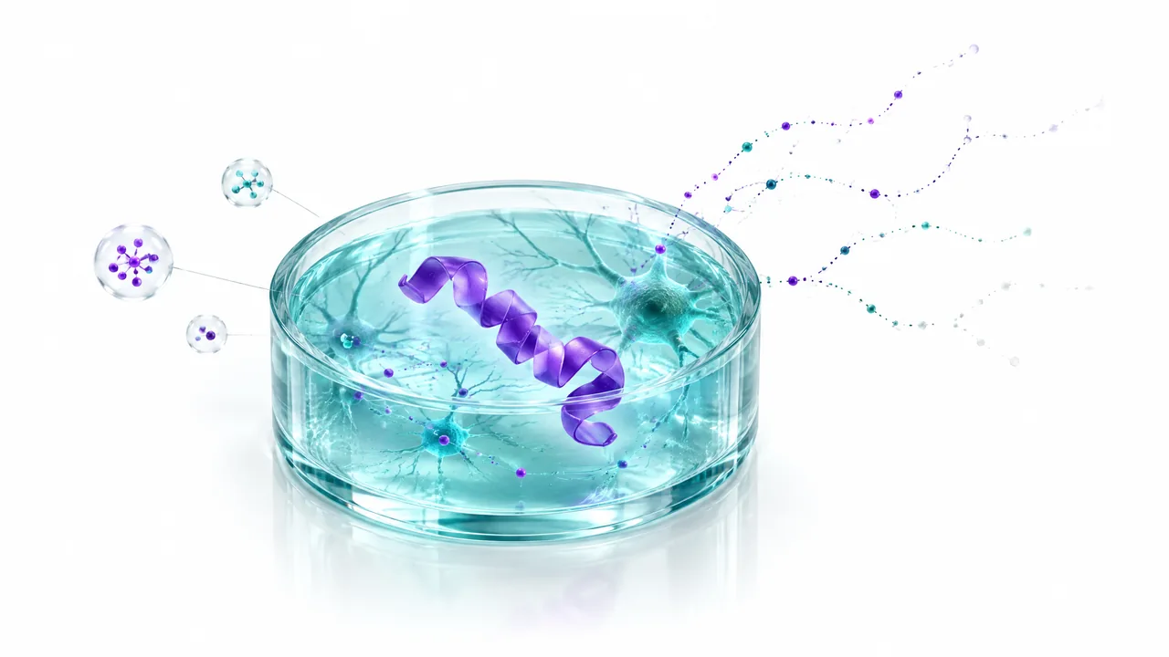 Original conceptual science illustration for Selank; the adjoining labelled figure separates established biology from observed and unverified findings.