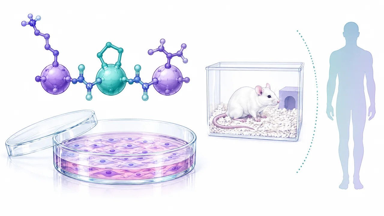 Original conceptual science illustration for KPV; the adjoining labelled figure separates established biology from observed and unverified findings.