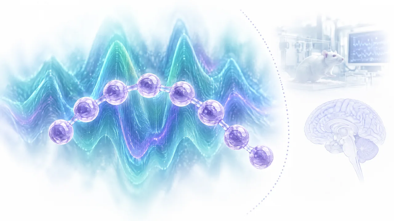 Original conceptual science illustration for DSIP; the adjoining labelled figure separates established biology from observed and unverified findings.
