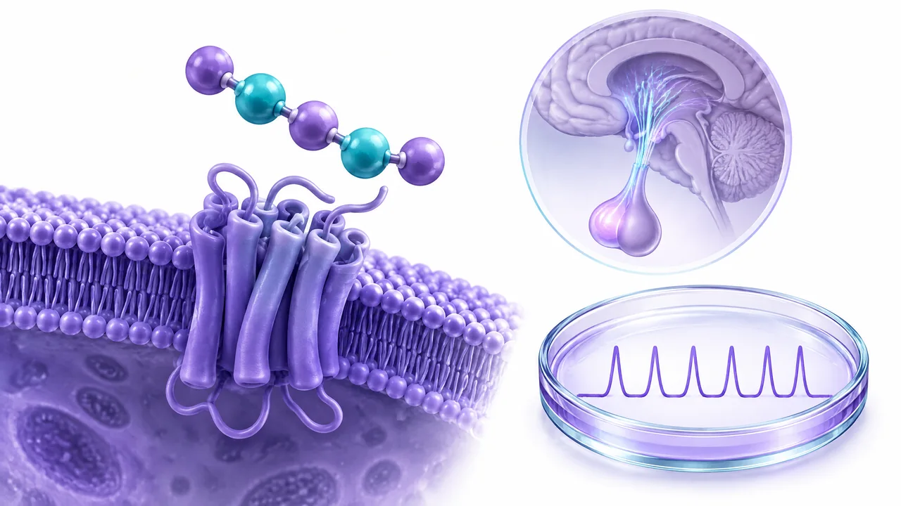Original conceptual science illustration for GHRP-6; the adjoining labelled figure separates established biology from observed and unverified findings.